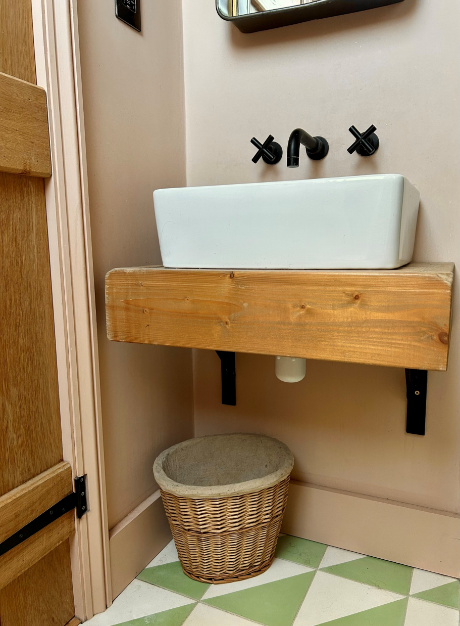 Small tiled bathroom 